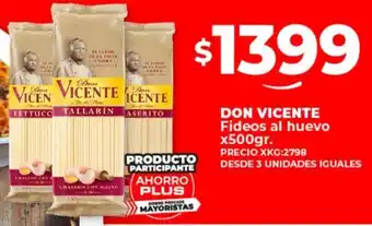 Supermayorista Vital DON VICENTE Fideos al huevo x 500gr oferta