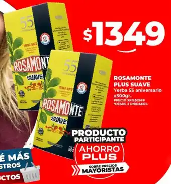 Supermayorista Vital ROSAMONTE PLUS SUAVE Yerba 55 aniversario x 500gr oferta