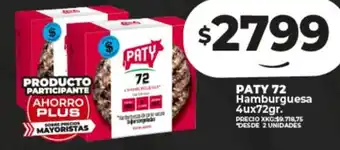 Supermayorista Vital PATY 72 Hamburguesa 4ux72gr oferta
