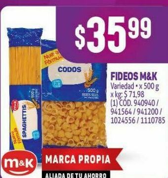 Makro Fideos m&k oferta