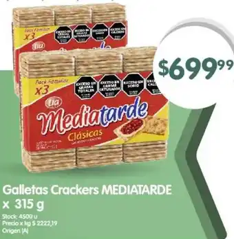 Supermercados Buenos Días Galletas Crackers MEDIATARDE x 315g oferta