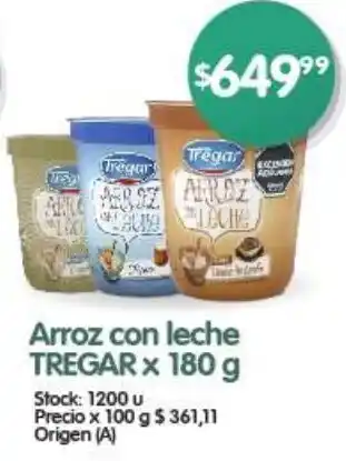 Supermercados Buenos Días Arroz con leche TREGAR x 180g oferta