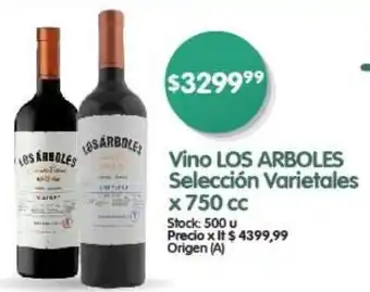 Supermercados Buenos Días Vino LOS ARBOLES Selección Varietales x 750cc oferta