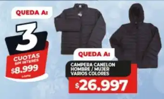 Supermayorista Vital CAMPERA CANELON HOMBRE/MUJER VARIOS COLORES oferta