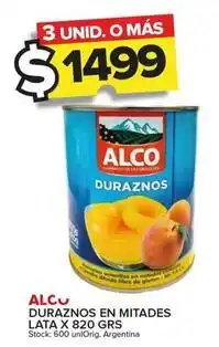 Carrefour Maxi Alco - duraznos en mitades lata x 820 grs oferta