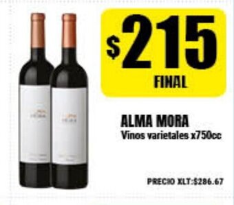 Supermayorista Vital Alma Mora Vinos varietales x750cc oferta