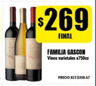 Supermayorista Vital Familia Gascon Vinos varietales x750cc oferta