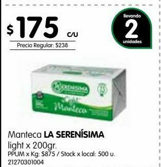 Jumbo Manteca la serenísima oferta