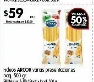 Disco Fideos arcor oferta