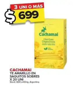 Carrefour Maxi Cachamai - te amarillo en saquitos sobres oferta