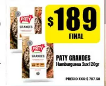 Supermayorista Vital Paty Grandes Hamburguesa 2ux120gr oferta