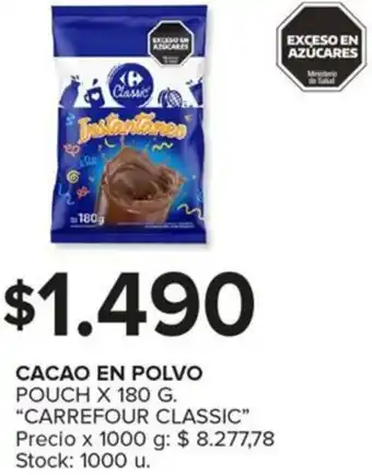 Carrefour Maxi CACAO EN POLVO POUCH X 180G oferta