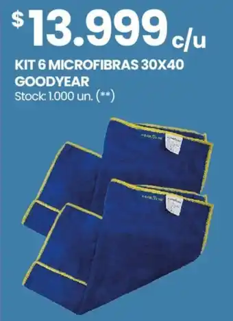 Changomas KIT 6 MICROFIBRAS 30X40 GOODYEAR oferta
