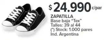 Carrefour ZAPATILLA Base baja Tex Talles 39 al 44 oferta