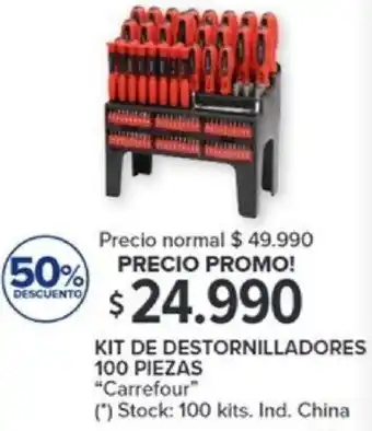 Carrefour KIT DE DESTORNILLADORES 100 PIEZAS oferta