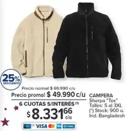 Carrefour CAMPERA Sherpa Tex Talles: S al 3XL oferta