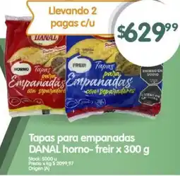 Supermercados Buenos Días Tapas para empanadas DANAL horno-freir x 300g oferta