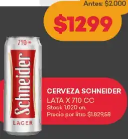 Supermercados Tadicor CERVEZA SCHNEIDER LATA X 710CC oferta