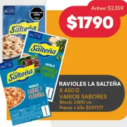 Supermercados Tadicor RAVIOLES LA SALTEÑA x 450G oferta