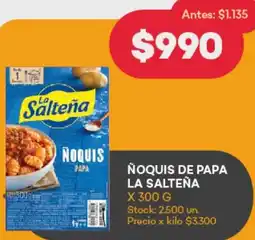 Supermercados Tadicor NOQUIS DE PAPA LA SALTEÑA x 300G oferta