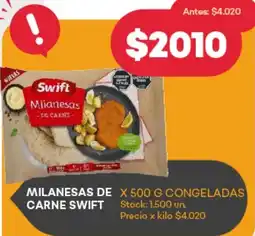 Supermercados Tadicor MILANESAS DE CARNE SWIFT X 500G CONGELADAS oferta