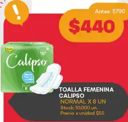 Supermercados Tadicor TOALLA FEMENINA CALIPSO NORMAL X 8 UN oferta