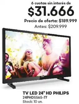 Supermercados Tadicor TV LED 24" HD PHILIPS oferta