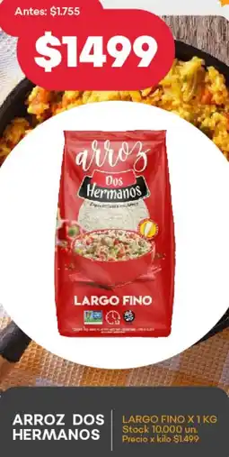 Supermercados Tadicor ARROZ DOS HERMANOS LARGO FINO X 1KG oferta