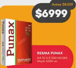 Supermercados Tadicor RESMA PUNAX A4 75 G X 500 HOJAS oferta