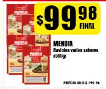 Supermayorista Vital Mendia Ravioles varios sabores x500gr oferta