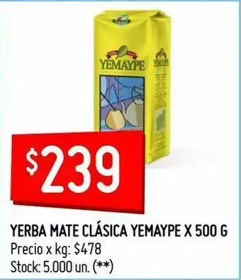 Changomas Yerba mate clásica yemaype x 500 g oferta