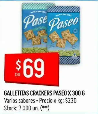 Changomas Galletitas crackers paseo x 300 g oferta