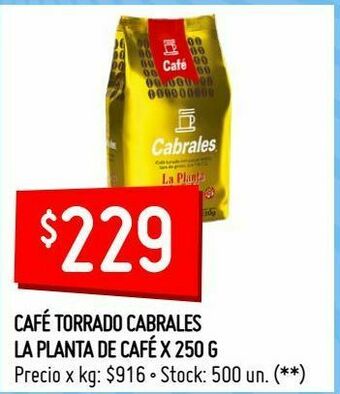 Café torrado cabrales la planta de café x 250 g