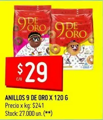 Changomas Anillos 9 de oro x 120 g oferta