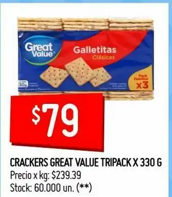 Changomas Crackers great value tripack x 330 g oferta