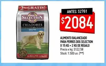 Changomas Alimento balanceado para perros dog selection x 15 kg + 2 kg de regalo oferta