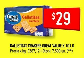 Changomas Galletitas crakers great value x 101 g oferta