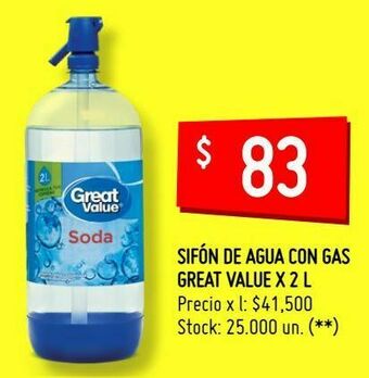 Changomas Sifón de agua con gas great value x 2 l oferta