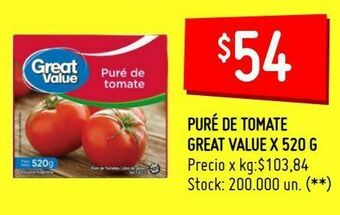 Changomas Puré de tomate great value x 520 g oferta