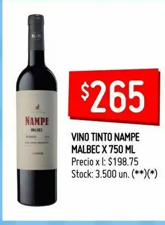 Changomas Vino tinto nampe malbec x 750 ml oferta