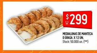 Medialunas de manteca o grasa x 12 un.