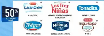 Crema de leche casancrem -50% la segunda unidad