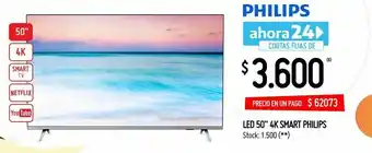 Changomas Led 50" 4k smart philips oferta