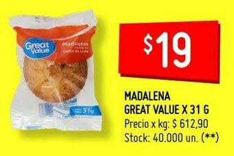 Walmart Madalena great value x 31 g oferta