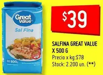 Walmart Salfina great value x 500 g oferta