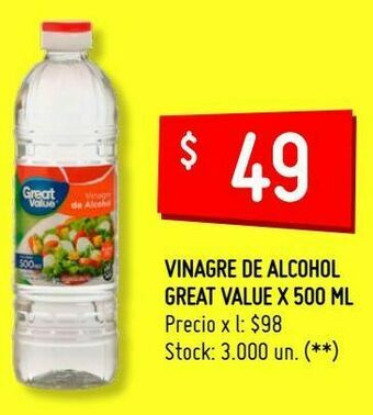 Walmart Vinagre de alcohol great value x 500 ml oferta