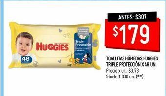 Walmart Toallitas húmedas huggies triple protección x 48 un. oferta