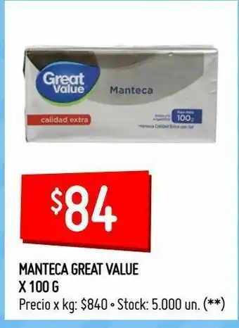 Walmart Manteca great value x 100 g oferta