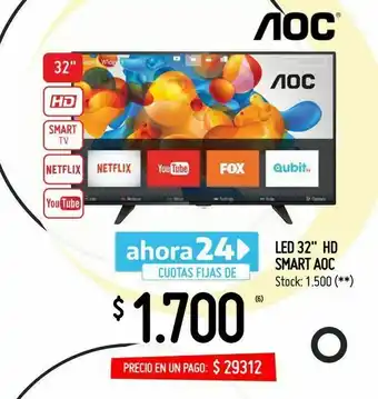 Walmart Led 32" hd smart aoc oferta