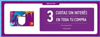 Tarjeta wallmart iudú 3 cuotas sin interés
